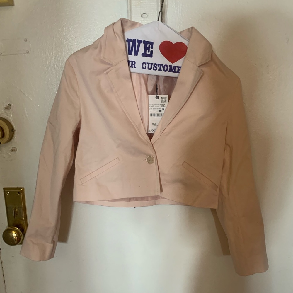 Pink blazer and pants from Zara